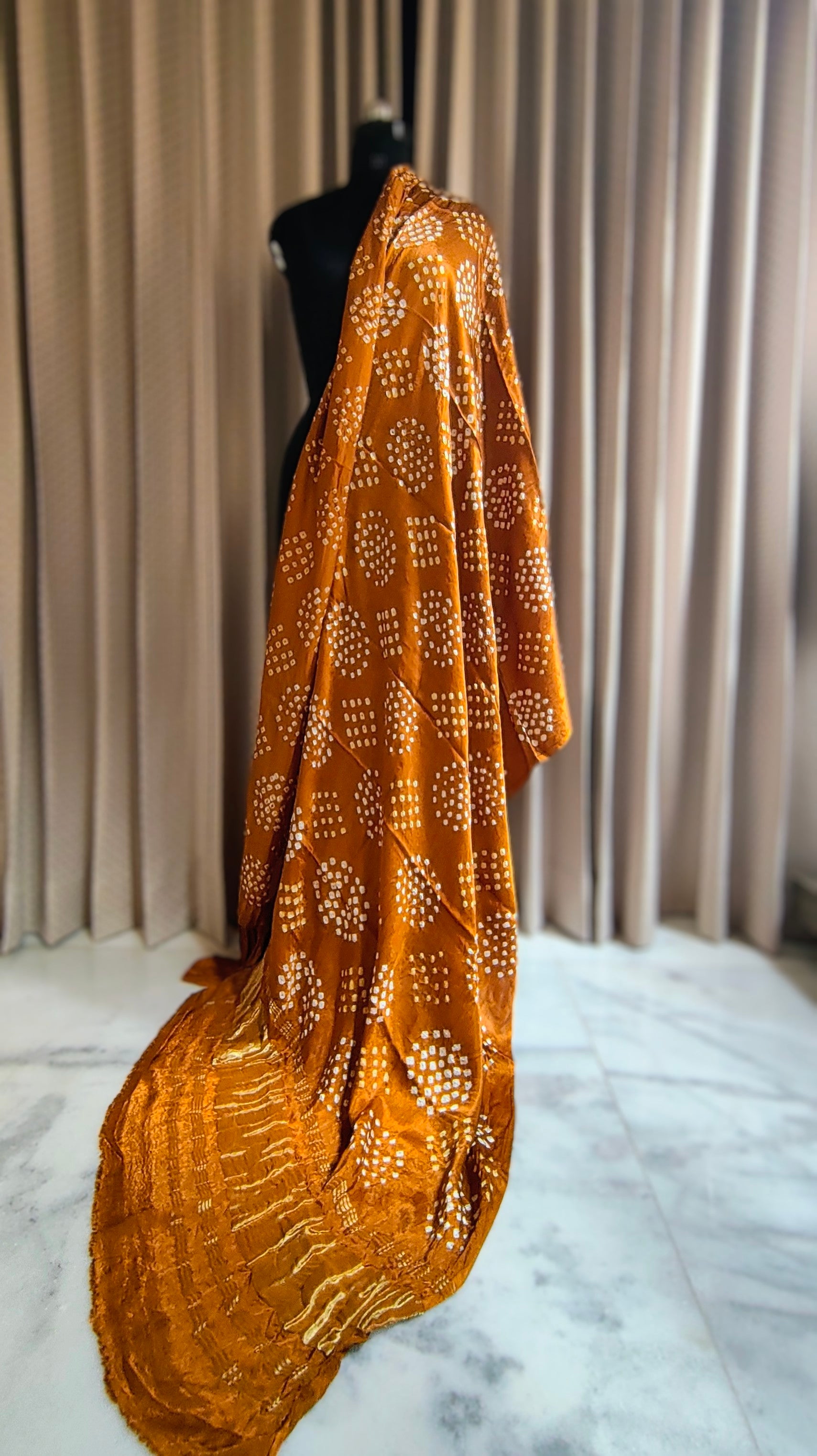 Golden Yellow Round Dani Bandhani Dupatta